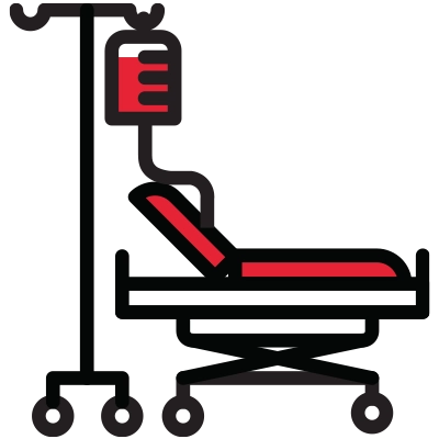 Resources icon highlighting potential reduction in ICU days and overall burden