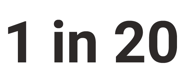 one in twenty